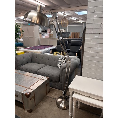 3065 - A brushed steel floor standing Anglepoise lamp