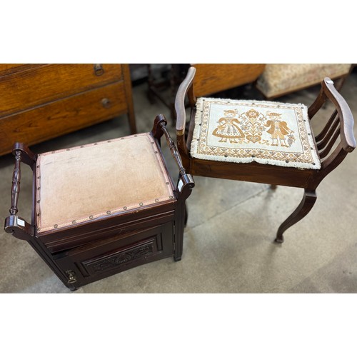 233 - Two Edward VII piano stools