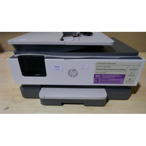 6028 - Hp Officejet Pro 8122E AIO Printer with power lead and box   (336-158) *This lot is subject to Vat