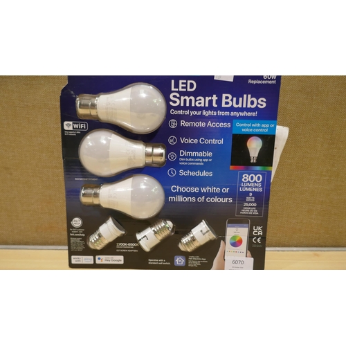 6070 - Feit Led Smart A60 Wi-Fi Bulbs and a pack of Duracell 2032 coin batteries  (337-139) *This lot is su... 