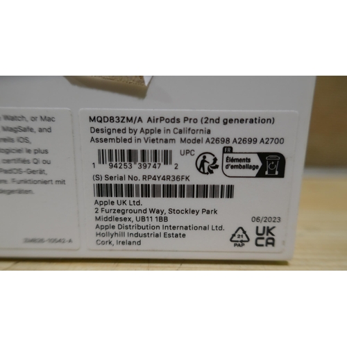 6080 - Apple Airpods Pro 2nd Gen with box, Original RRP £179.99 + Vat (338-16) *This lot is subject to Vat