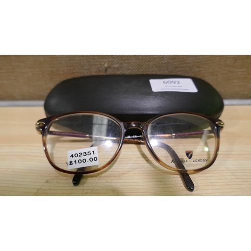 6092 - Aspinal Of London Brown Plastic Glasses (model no: ASP L532) (336-111) *This lot is subject to Vat