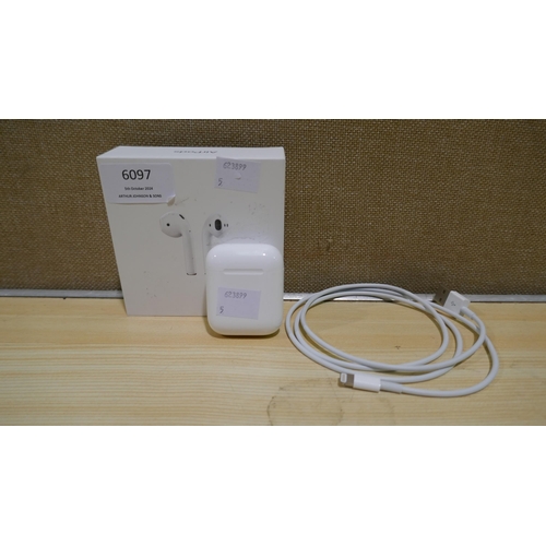 6097 - Apple Airpods with charging case and box (model no:Mv7N2Zm/A) Original RRP £99.99 + Vat (338-5) *Thi... 