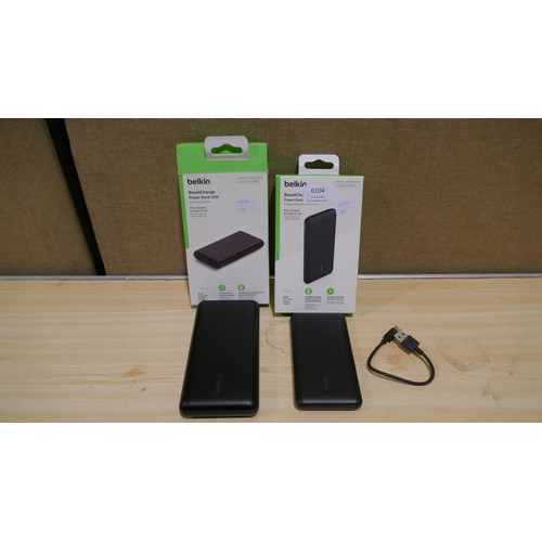 6104 - Two Belkin Powerbanks (1x 10k, 1x 20k) (336-119) *This lot is subject to Vat