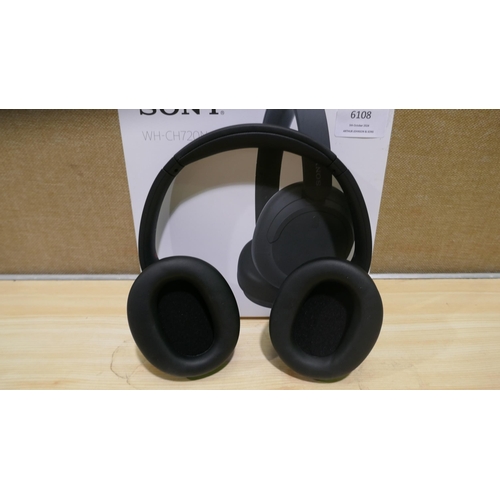 6108 - Sony black Wireless Headphones with box  (Model no: Wh-ch720N) (338-11) *This lot is subject to Vat