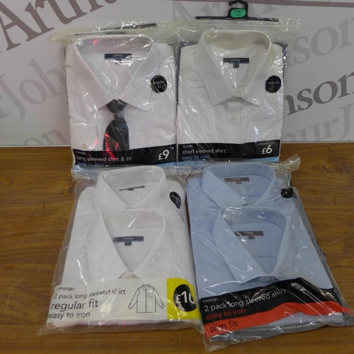 5320 - A quantity of regular fit 17-17½ white shirts, a regular fit 17½ long sleeved white shirt and tie se... 