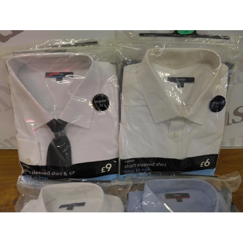 5320 - A quantity of regular fit 17-17½ white shirts, a regular fit 17½ long sleeved white shirt and tie se... 