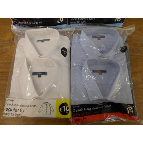 5320 - A quantity of regular fit 17-17½ white shirts, a regular fit 17½ long sleeved white shirt and tie se... 