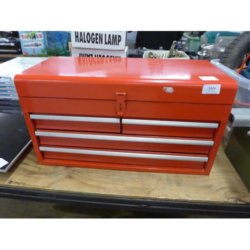 5326 - A red metal four drawer tool chest