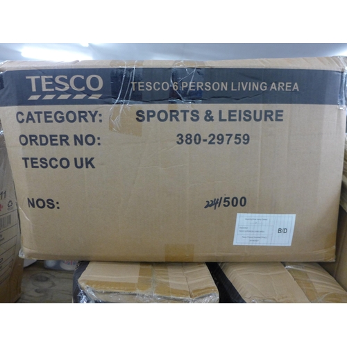 5332 - Two Tesco 6 person living area tents *This lot is subject to VAT