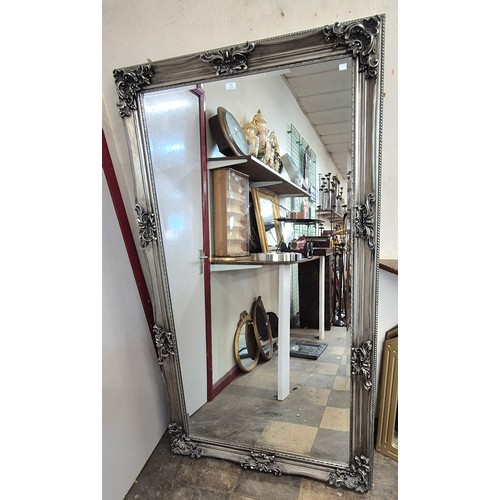 361 - A large French style silver effect framed mirror