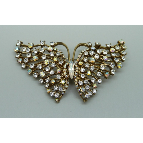 1004 - A Butler & Wilson butterfly brooch, 8.3cm