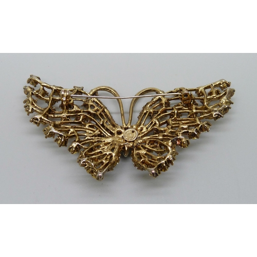 1004 - A Butler & Wilson butterfly brooch, 8.3cm