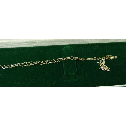 1026 - A fine 9ct gold chain and an 18ct gold dolphin pendant, chain 0.4g and pendant 1.3g