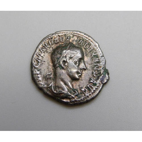 1028 - Silver Denarius Severus Alexander (222-235 AD) Laureate Bust right reverse Aequitas standing holding... 