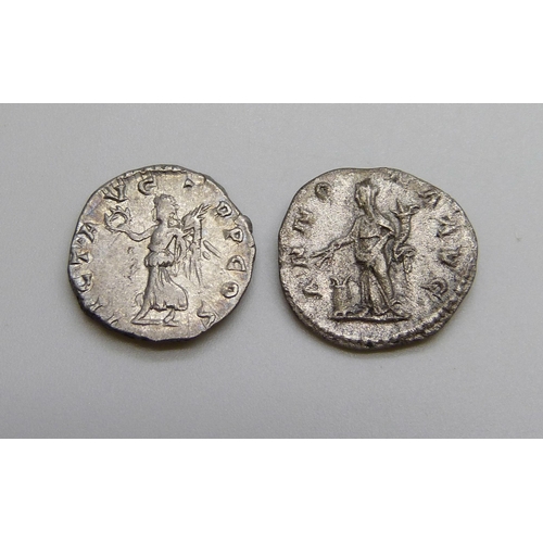 1030 - 2 x Roman silver Denarius, Septimus Severus (193-211AD) victory reserve, Severus Alexander (222-235A... 