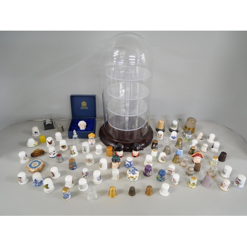 1066 - A collection of  thimbles and a thimble display stand **PLEASE NOTE THIS LOT IS NOT ELIGIBLE FOR IN-... 