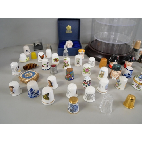 1066 - A collection of  thimbles and a thimble display stand **PLEASE NOTE THIS LOT IS NOT ELIGIBLE FOR IN-... 