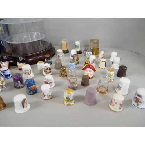 1066 - A collection of  thimbles and a thimble display stand **PLEASE NOTE THIS LOT IS NOT ELIGIBLE FOR IN-... 