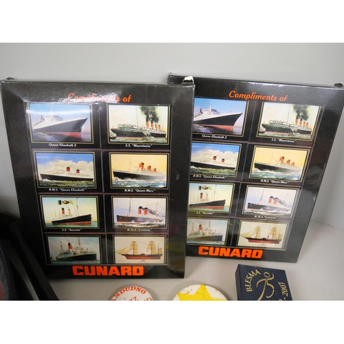 1072 - A collection of Cunard matchboxes with contents