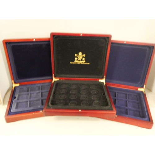 1080 - Three wooden coin collectors boxes