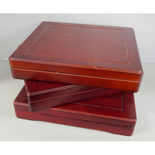 1080 - Three wooden coin collectors boxes