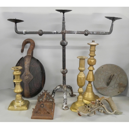 1081 - A collection of metalwares including a Record Combination plane **PLEASE NOTE THIS LOT IS NOT ELIGIB... 