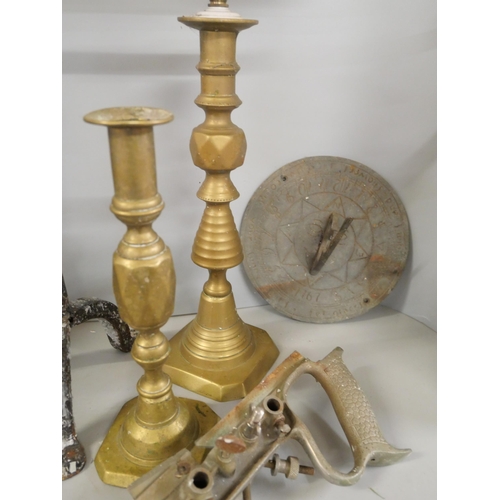 1081 - A collection of metalwares including a Record Combination plane **PLEASE NOTE THIS LOT IS NOT ELIGIB... 