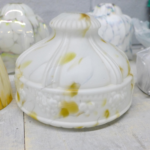 1101 - Six mid-Century glass lampshades lampshades **PLEASE NOTE THIS LOT IS NOT ELIGIBLE FOR IN-HOUSE POST... 