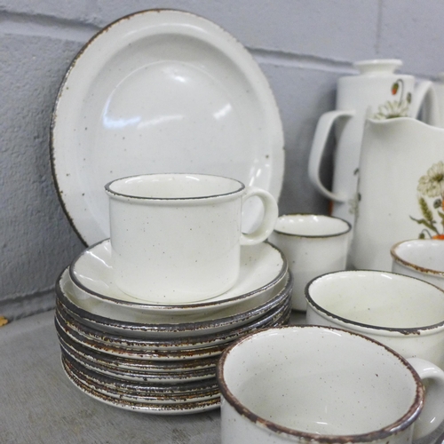 1104 - Two tea sets including Meakin Poppy pattern and Midwinter Stonehenge pattern **PLEASE NOTE THIS LOT ... 