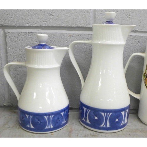 1108 - A box of china including 5 Meakin coffee pots and two Royal Worcester coffee pots **PLEASE NOTE THIS... 