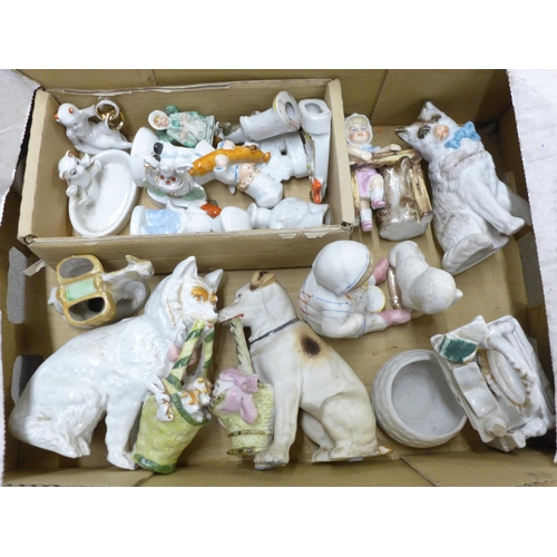 1124 - A collection of Victorian bisque ornaments and fairings **PLEASE NOTE THIS LOT IS NOT ELIGIBLE FOR I... 