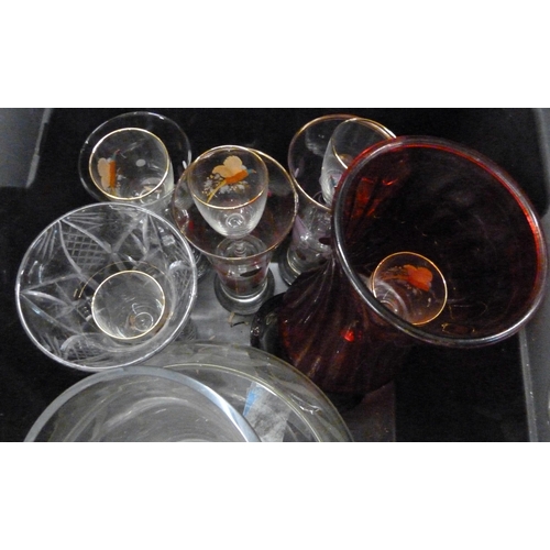 1145 - A collection of glass including a soda siphon, jugs, sundae dishes and lantern **PLEASE NOTE THIS LO... 