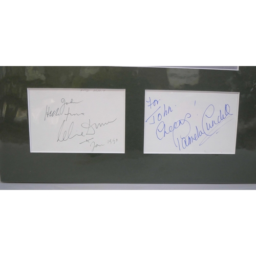 610 - A Dad's Army signed display, Clive Dunn & Pamela Lundell, no COA