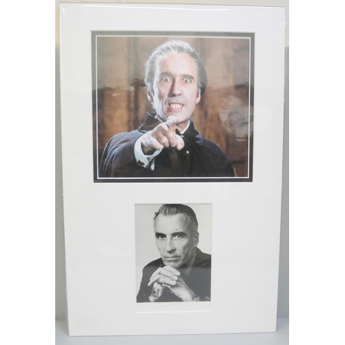 611 - A Christopher Lee signed display, no COA