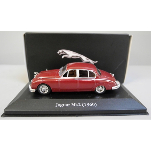 634 - A Vanguards Rover P5 and Rover P4 plus a model Citroen 2CV and Jaguar M2