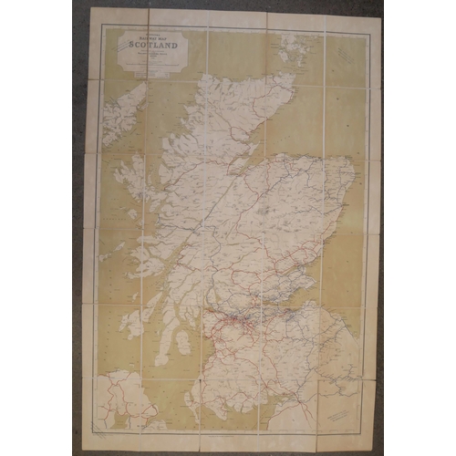 640 - A Special Map of the Railway Systems of England and Wales and an official Railway Map of Scotland, b... 