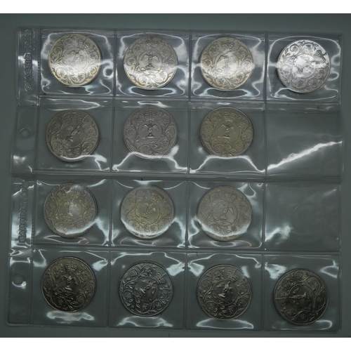 648 - A small collection of twenty 50 pence commemorative coins plus fourteen commemorative crowns