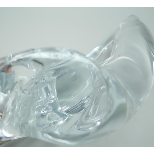 649 - A Scandinavian glass sculpture of a polar bear, signed on base