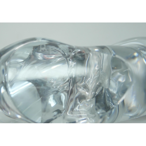 649 - A Scandinavian glass sculpture of a polar bear, signed on base