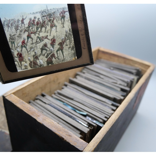 685 - A box of vintage projector slides