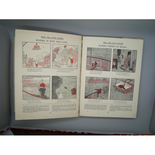 690 - A New Adventures of Rupert, First Edition, illustrations in red and black, red pictorial cloth, dust... 