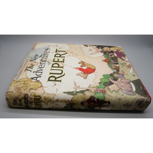 690 - A New Adventures of Rupert, First Edition, illustrations in red and black, red pictorial cloth, dust... 