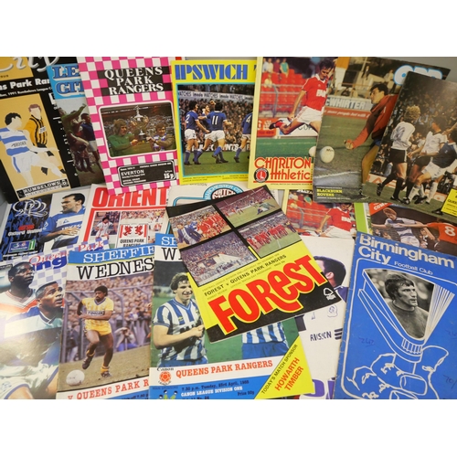 695 - Football memorabilia, QPR home and away football programmes, including v Exeter City 25-09-1947, Bra... 