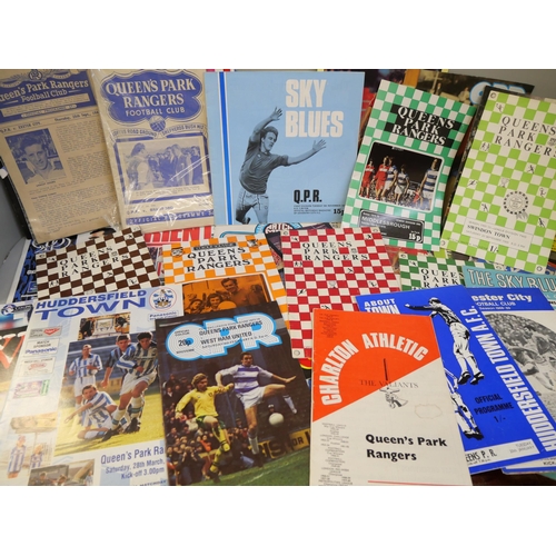 695 - Football memorabilia, QPR home and away football programmes, including v Exeter City 25-09-1947, Bra... 