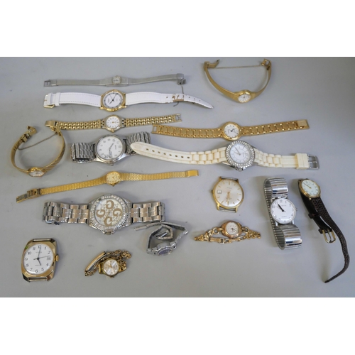 697 - A collection of gold tone jewellery and a collection of wristwatches, Rotary, Wostok and others