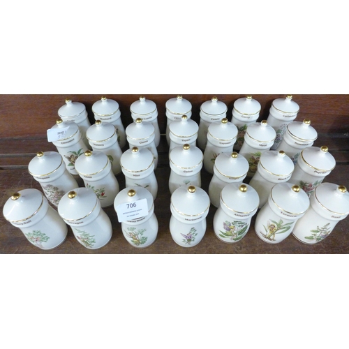 706 - A set of 28 The Flower Fairy spice jars