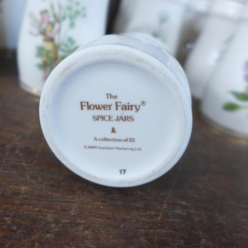 706 - A set of 28 The Flower Fairy spice jars