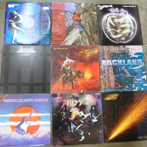 709 - Fifteen Rock and Heavy Metal LP records and 12