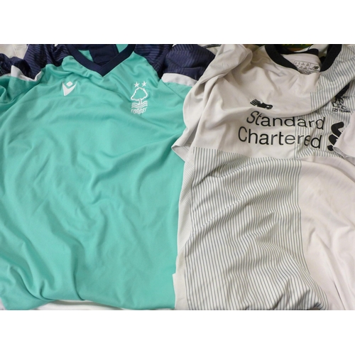 710 - Football shirts, vintage including Liverpool, Manchester United, England, Tottenham, Nottingham  For... 